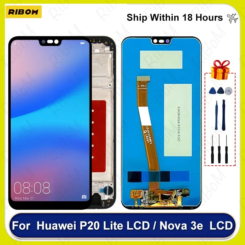 

New 5.84" For HUAWEI P20 Lite LCD Touch Screen Digitizer Assembly For Huawei Nova 3e Display EML-L09C EML-L29C