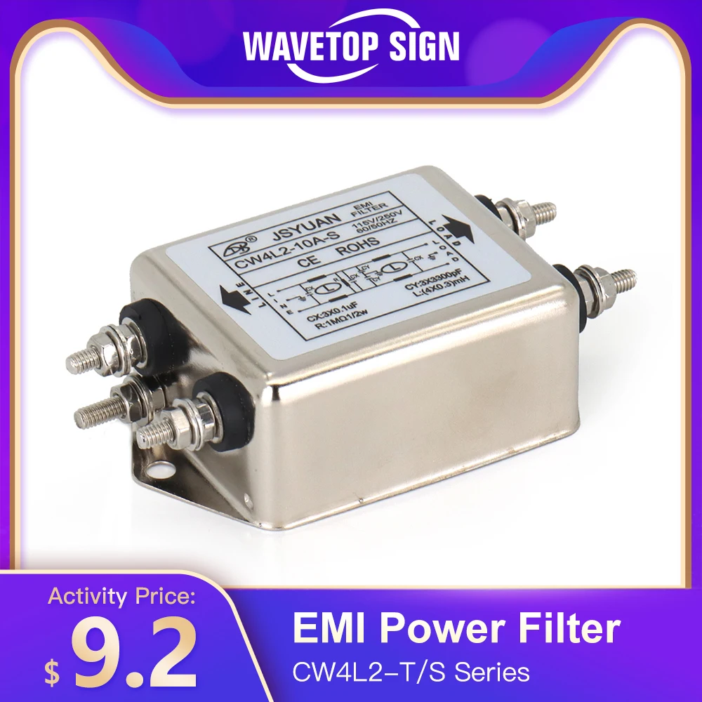 WaveTopSign Power EMI Filter CW4L2-10A-T/S CW4L2-20A-T/S Однофазный AC 115V / 250V 20A 50/60HZ Бесплатная доставка wavetopsign power emi filter cw4l2 10a t s cw4l2 20a t s однофазный ac 115v 250v 20a 50 60hz бесплатная доставка