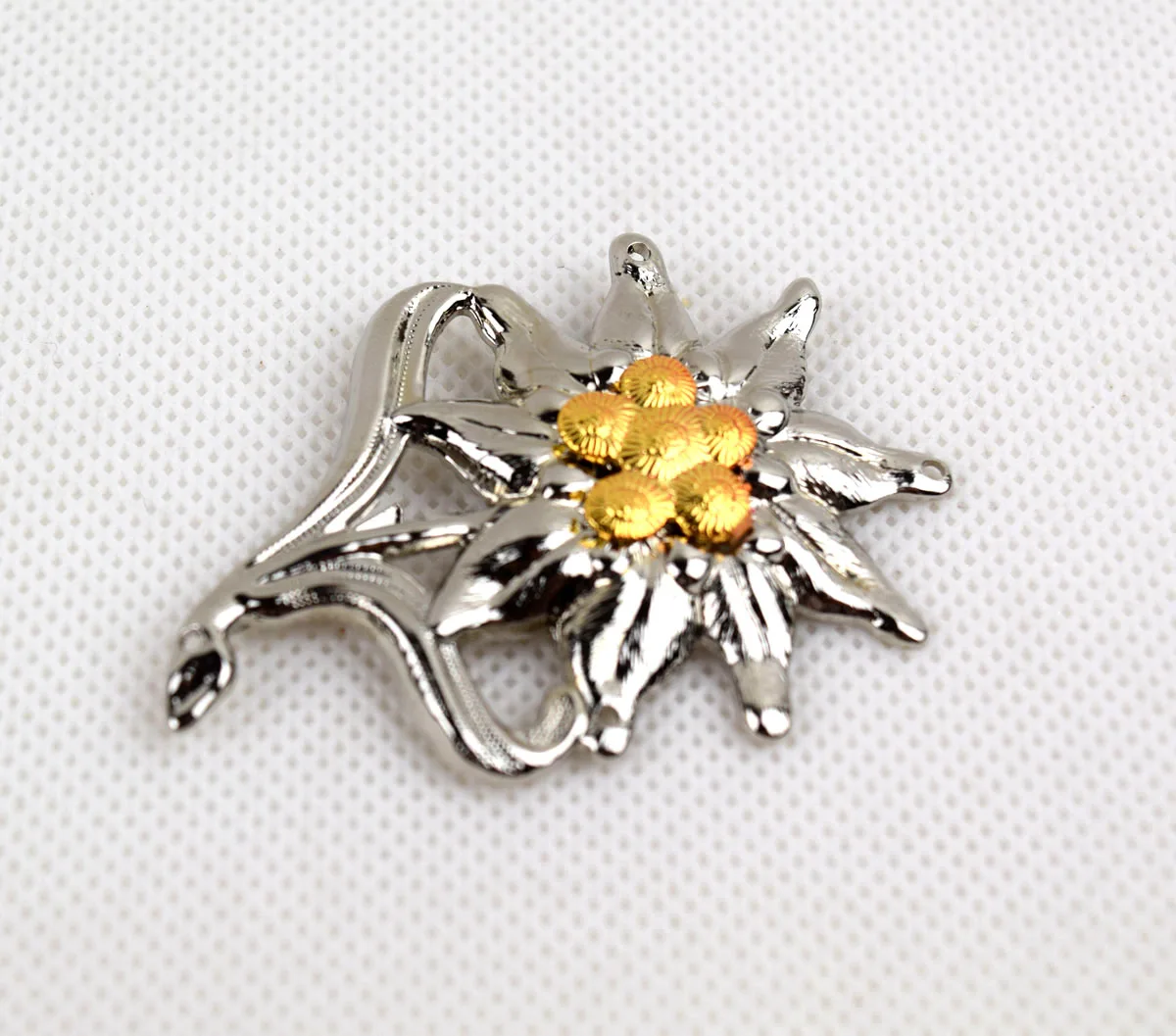 German Mountain Cap Badge EM Edelweiss badge Siliver