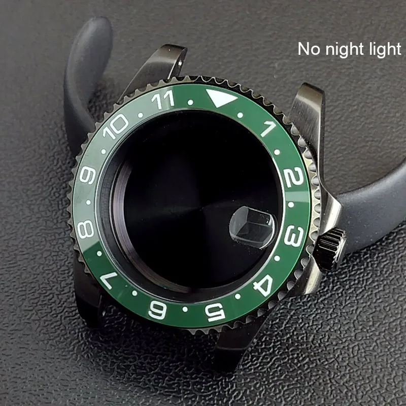 40MM Sapphire Glass GMT Bidirectional Rotation Watch Case with Accessories