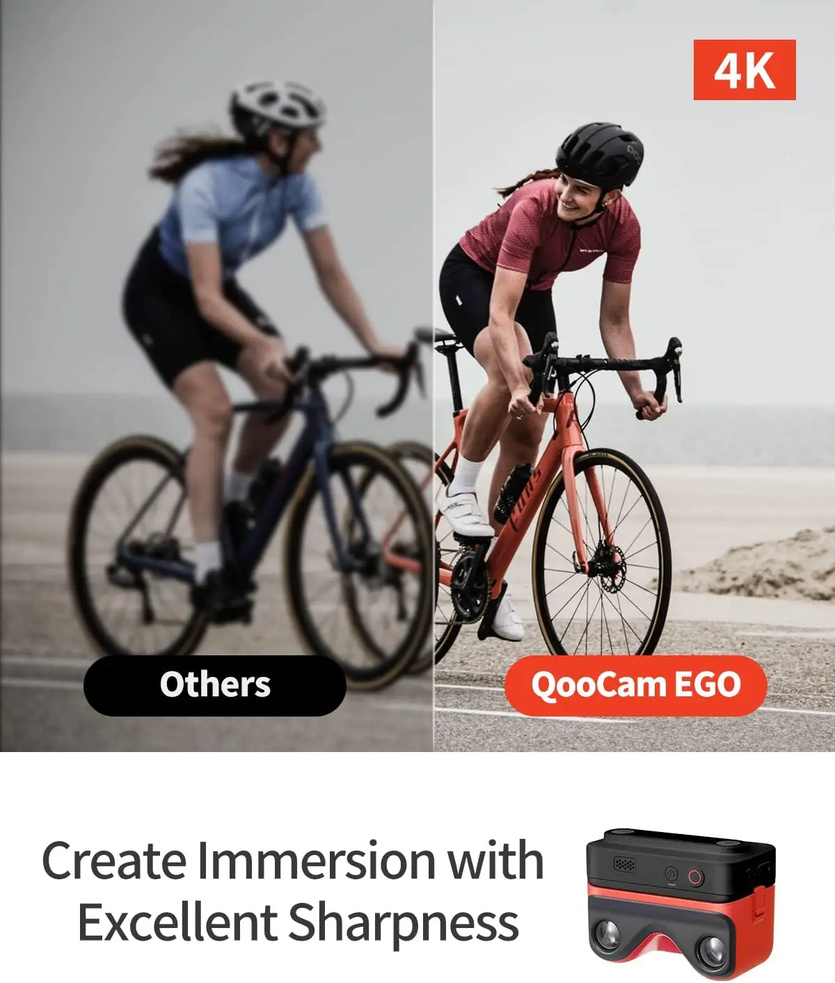 Kandao QooCam EGO 3D Camera, 3840*1080 MP4 video,can be viewed on mainstream 3D viewing devices (PICO4/META QUEST 3/Apple Vision 3