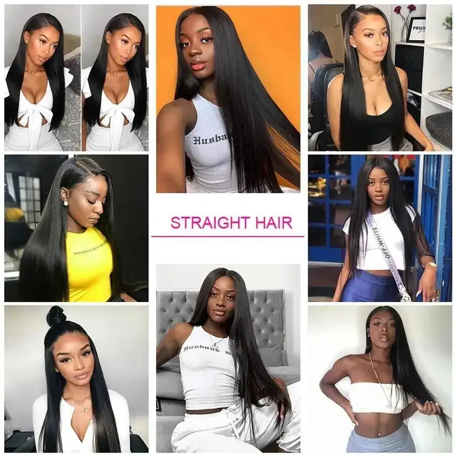 Human Hair Wig Straight Lace Front Wig 13x4 13x6 Human Hair Wigs for Women Peruvian Human Hair Remy Transparent HD 13x6 Lace Frontal Wigs