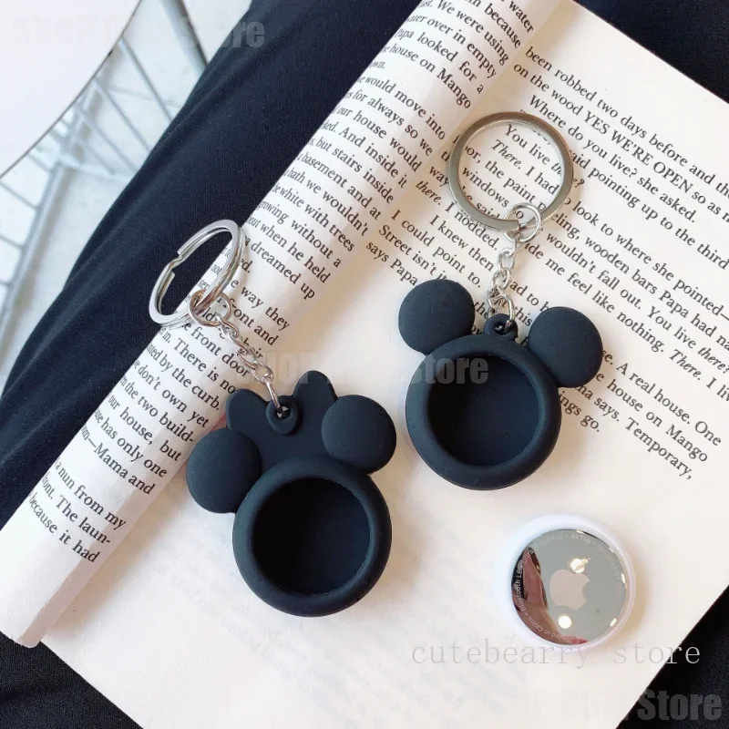 Disney Mickey Minnie Mouse for Apple Airtag Case Soft Anti-scratch Protective Sleeve Airtag Anti-lost Protection Cover Keychain