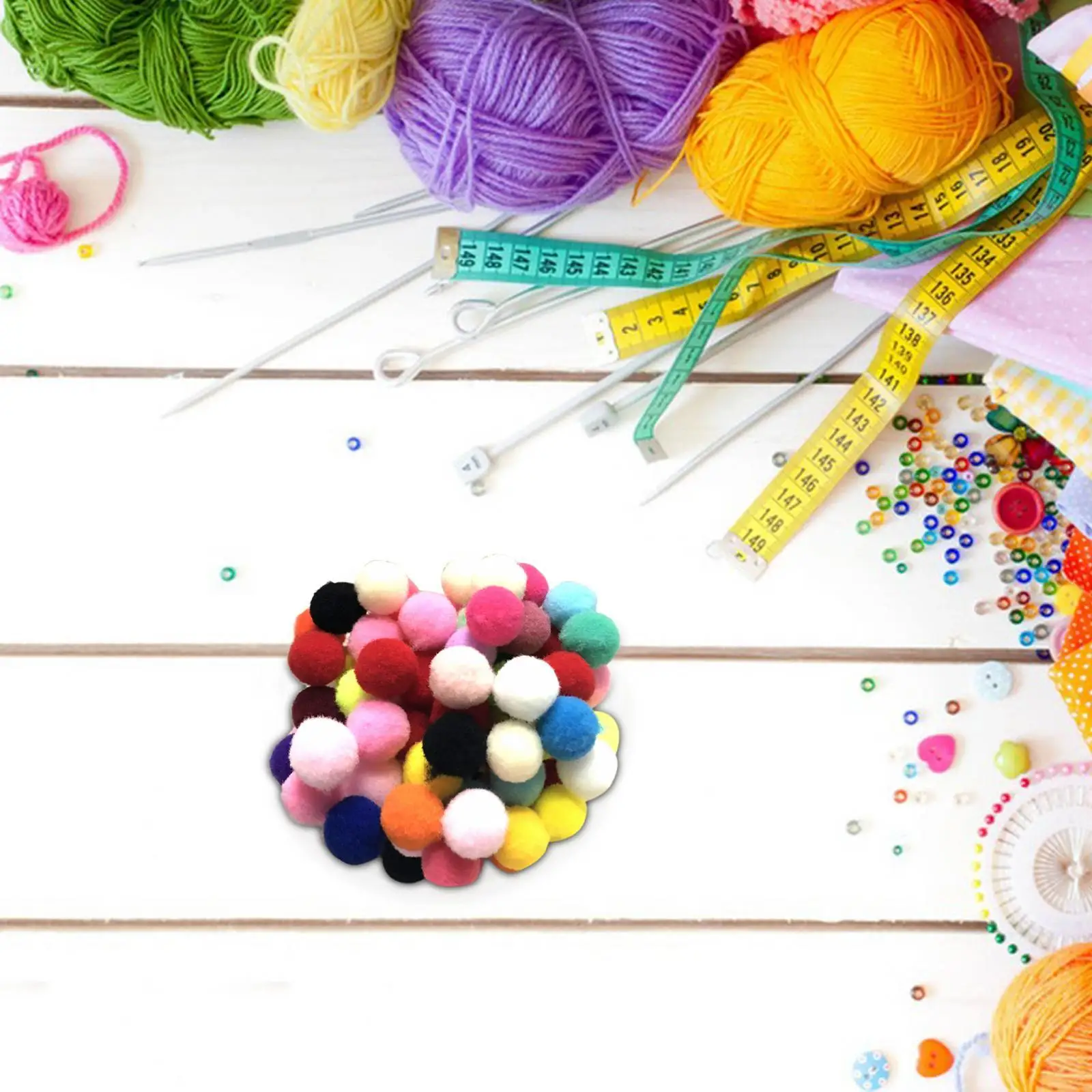 100x Pom Poms Balls Arts Craft Making Assorted pompoms for Toys Party
