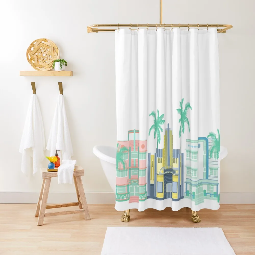 Art Deco Buildings Shower Curtain Window Accessories For Shower And Services Curtain services