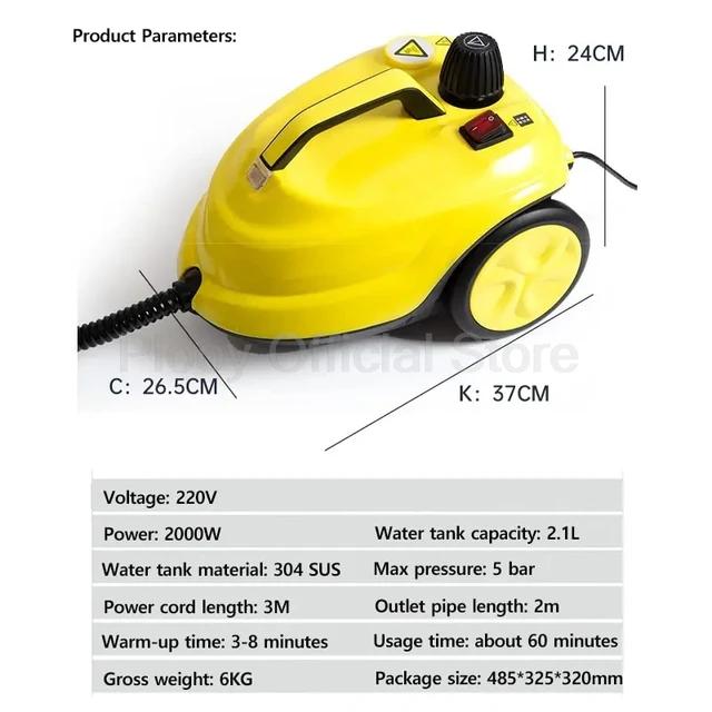 2000W Multi-function Steam Cleaner High Temperature Sterilization Disinfection Car Inter Steam Cleaner For Floor Kitchen Home 2