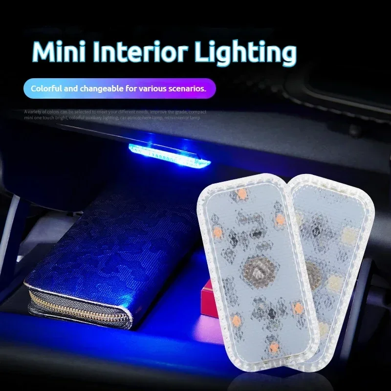 Car Interior Lights Finger Touch Sensor Mini LED Reading Lamp Wireless Touch Light USB Charging Auto Roof Atmosphere Lamp