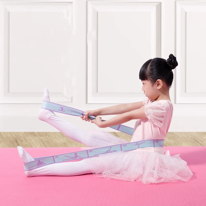 Beginner Yoga Stretch Resistance Band Multi-functional Dance Auxiliary Stretching Belt Child Ballet Latin Training Elastic Strap