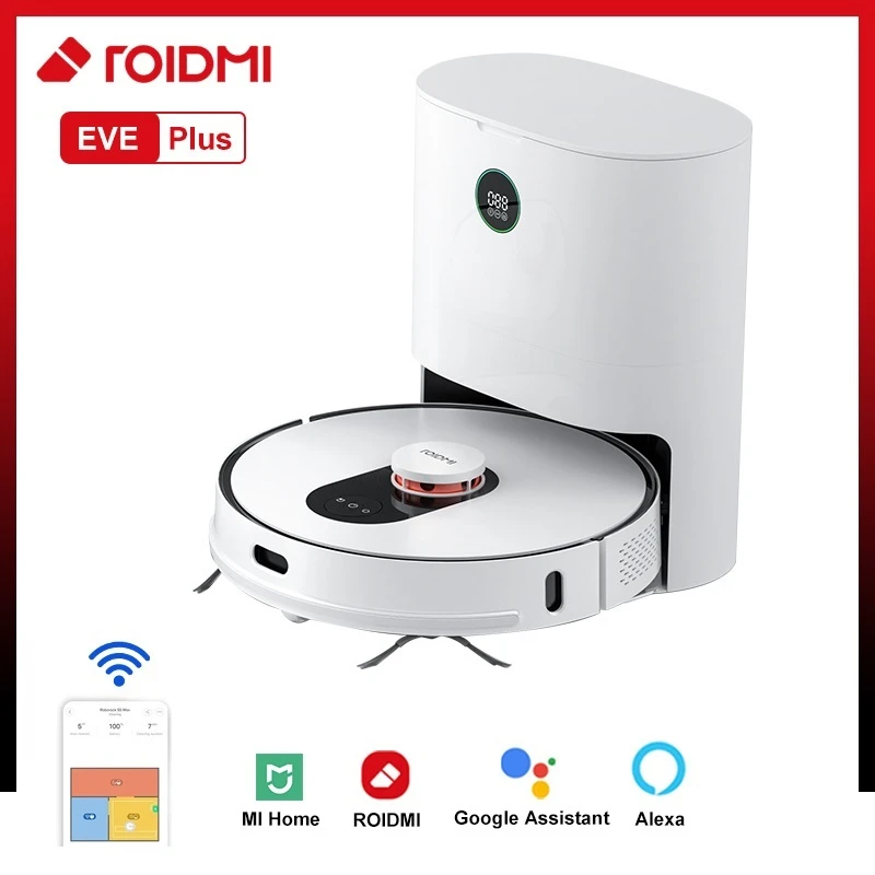 Pessimist extremely throne ROIDMI EVE Plus Dust Collection Robot Vacuum Cleaner Support Google  Assistant Alexa Mi Home APP Control Mop Cleaner Smart Home| | - AliExpress