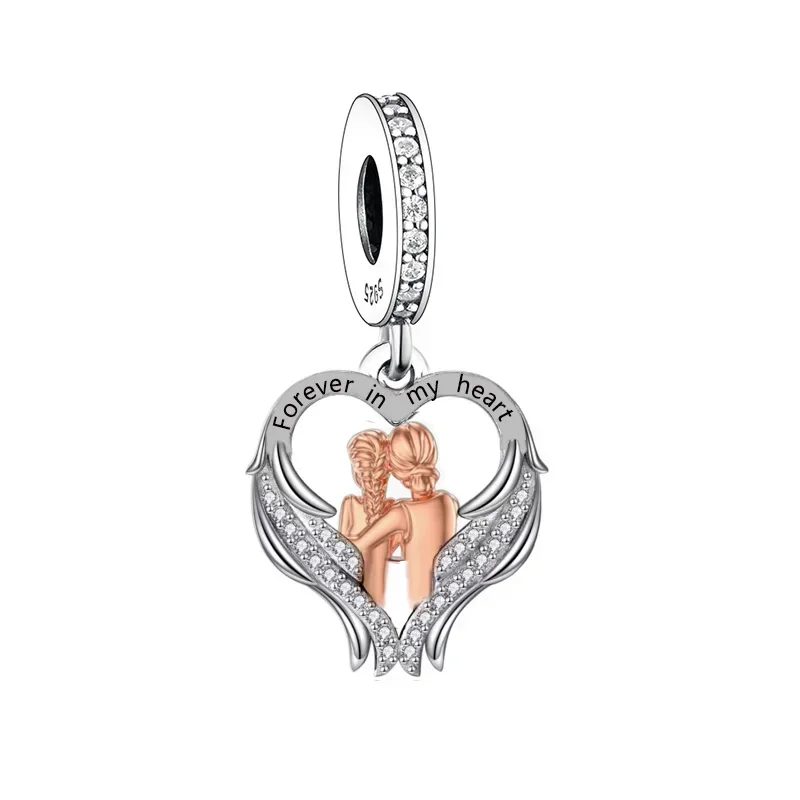 Fit Original Pan Charm Bracelet 925 Silver Rainbow Bridge Angel Wings Father Mother Cat Dog Bead For Making Memorial Berloque 5