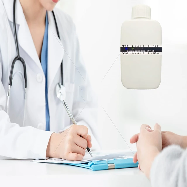 A 12 Darabos Vizeletvizsgálat Teljes Készlet 2 Áttetsző, Hordozható Üres Palackot, 10 Ragacsos Hőmérsékleti Tesztcsíkot Tartalmaz - Image 5