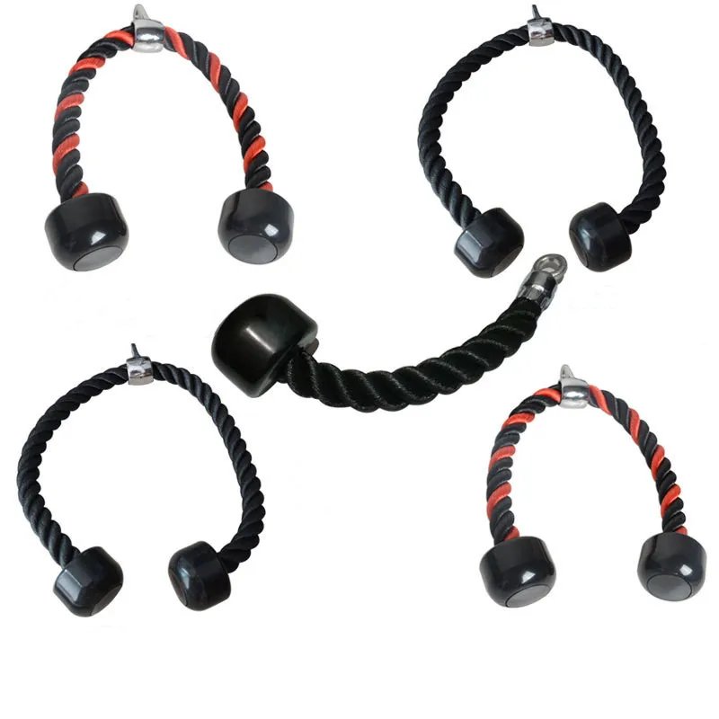 Trizeps-Seil für Push-Pull- und Abzugübungen - Arm-Muskel-Widerstandsbänder für Bodybuilding und Krafttraining (Doppelkopf) – Detail 2
