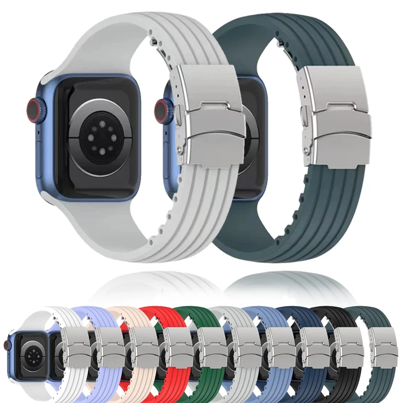 

Силиконовый ремешок для Apple Watch Band 44 мм 40 мм 45 мм 41 мм 49 мм 42 мм, браслет для смарт-часов Iwatch Series 3 4 6 Se 7 8 9 Ultra