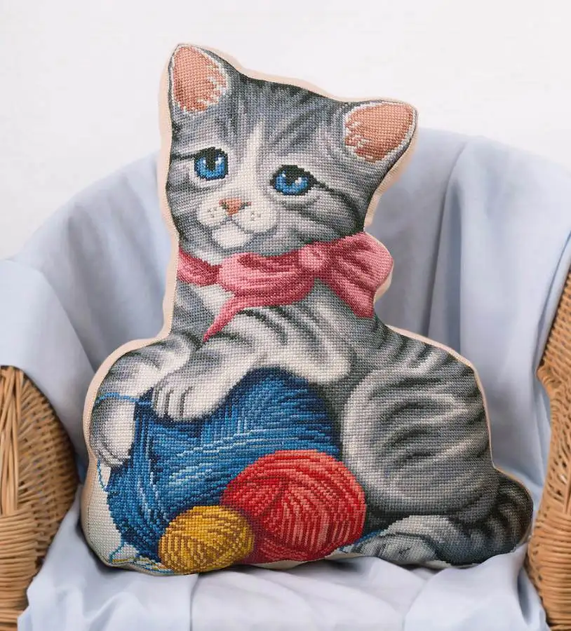 

Cross Stitch Kit Cross stich Kits Homfun Craft Cross Stich Painting Decorations For Home Homefu 38-43 Cute woolen Cat 7TH