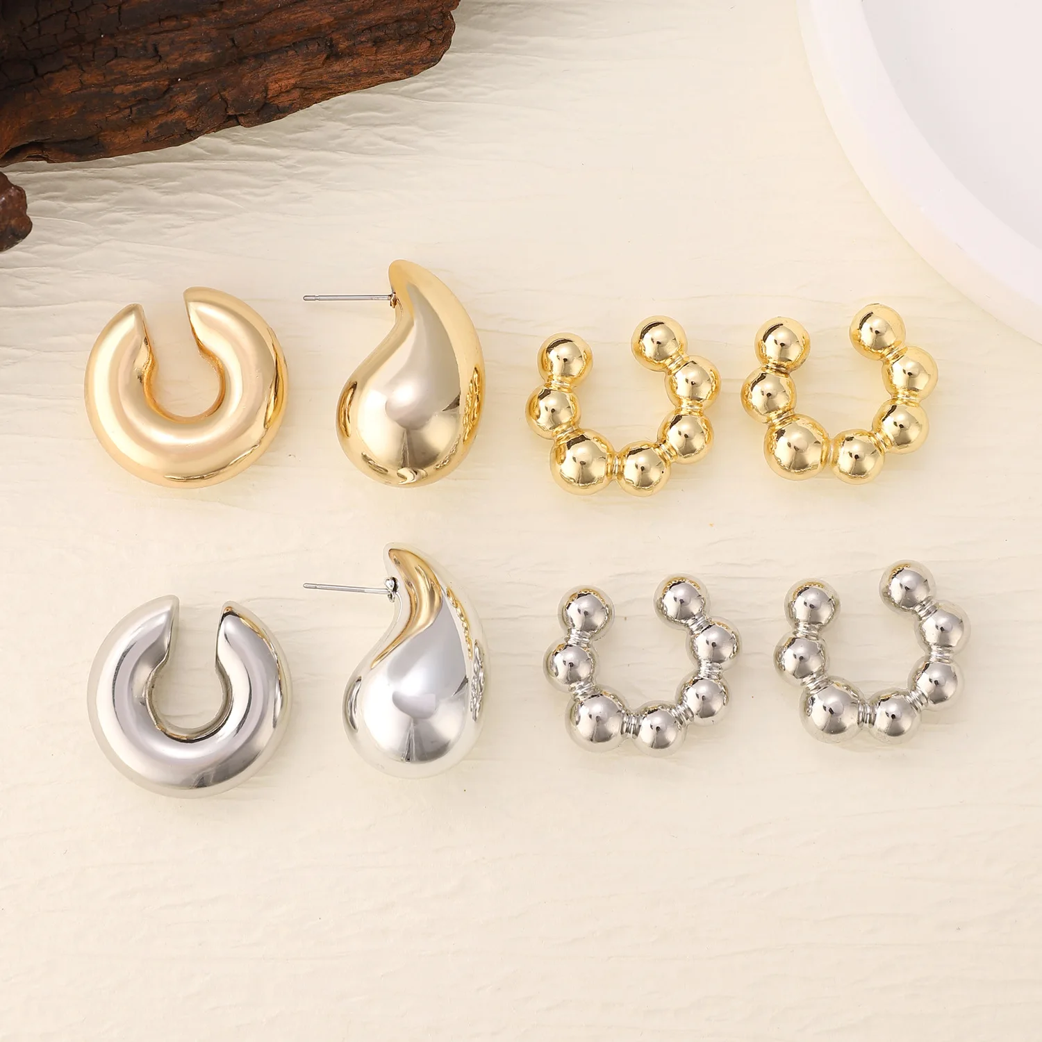 Ear Clip Earrings Clip Earrings Ear Clip Ear Accessories 4Pc/set Vintage Geometric No Piercing Fake Cartilage Ear Cuff Jewelry Accessories ear clip earrings clip earrings ear clip ear accessories