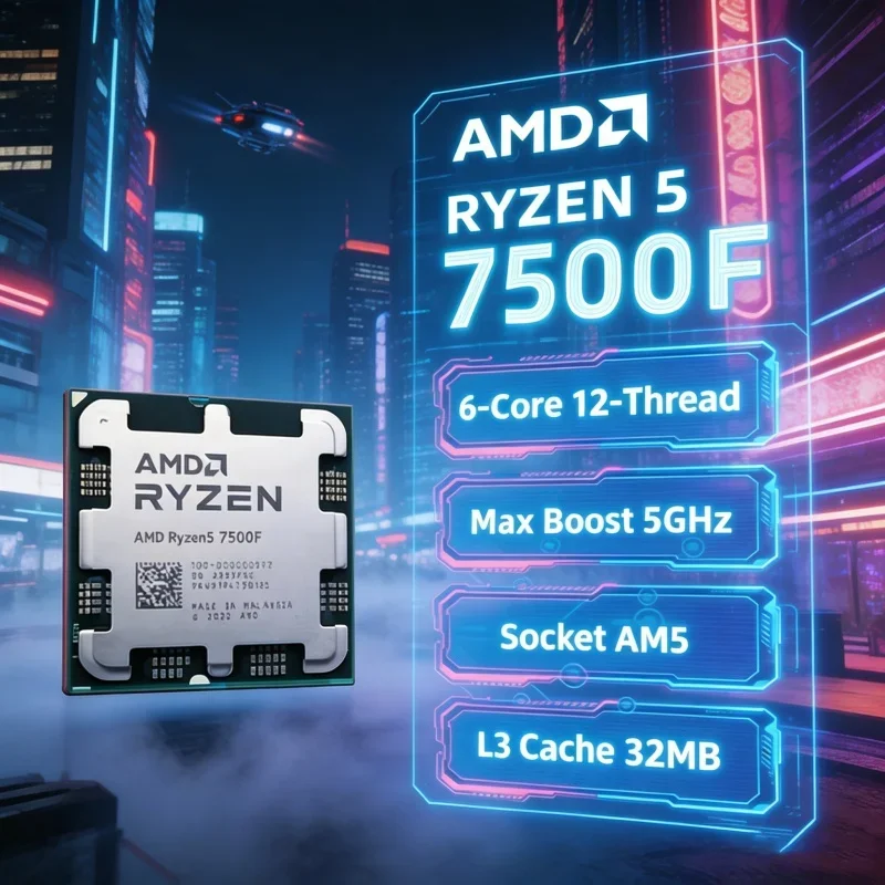 AMD 라이젠 5 7500F R5 7500F 6코어 12스레드 게이밍, 사무용, 스트리..