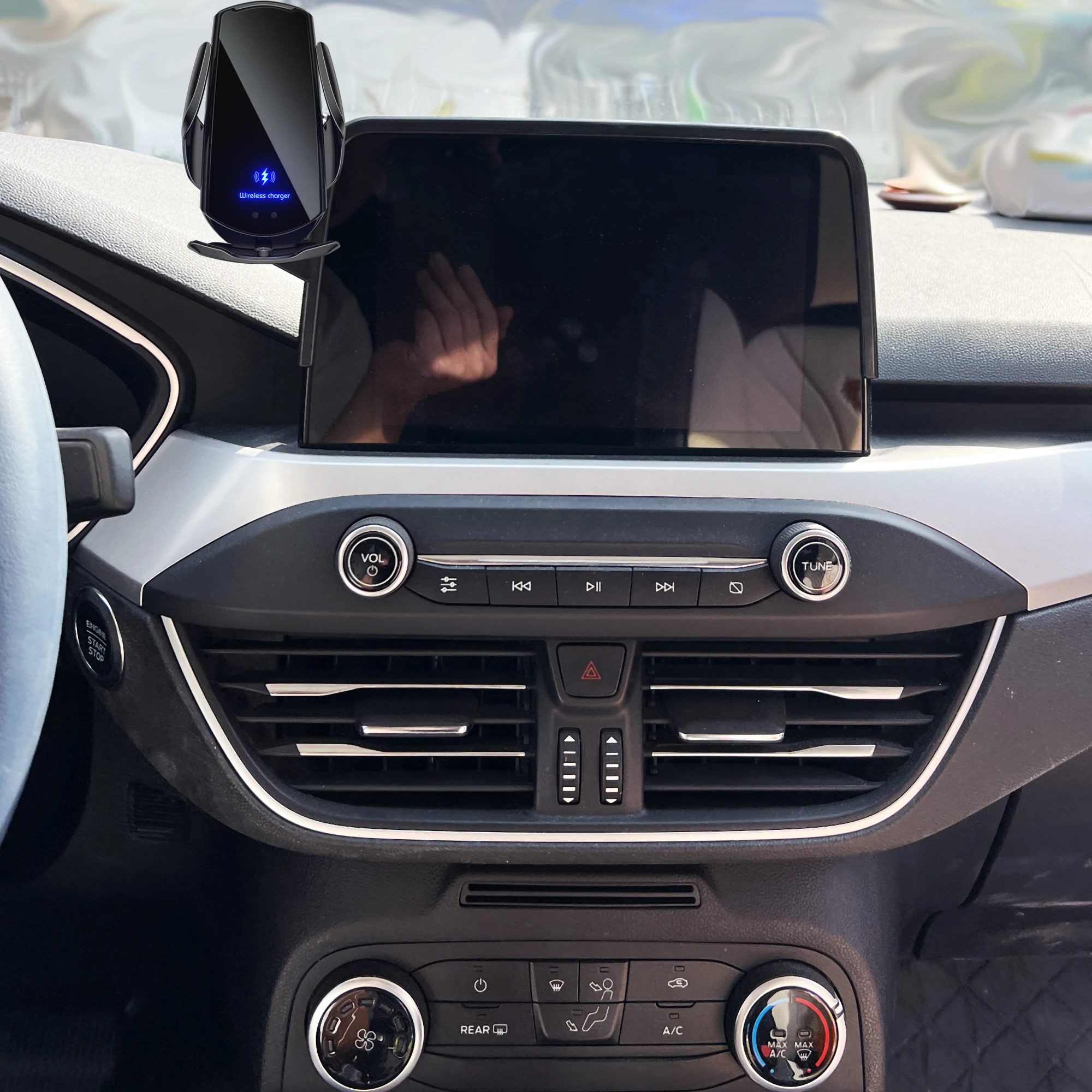 Soporte de teléfono para coche, accesorio de carga inalámbrica por