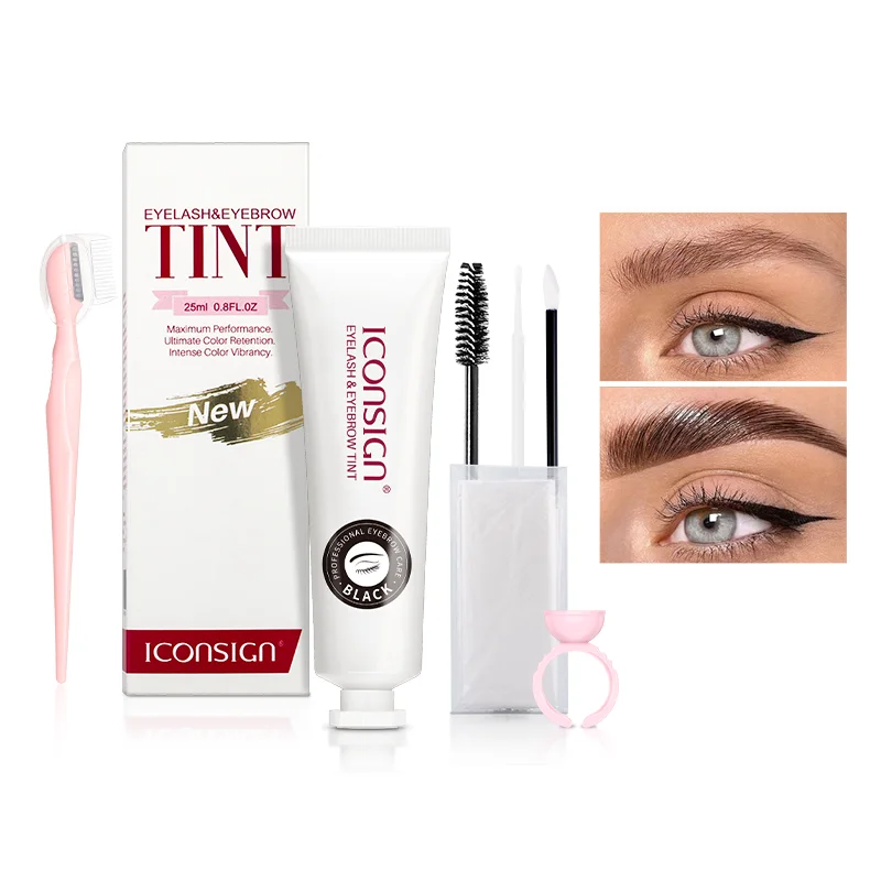 ICONSIGN Lashes Eyebrow Tint Kit Professional Fast Perming Dye Brow Mascara Tattoo Cream Waterproof Long Lasting 60 to 90 Days
