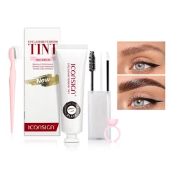 ICONSIGN Lashes Eyebrow Tint Kit Professional Fast Perming Dye Brow Mascara Tattoo Cream Waterproof Long Lasting 60 to 90 Days