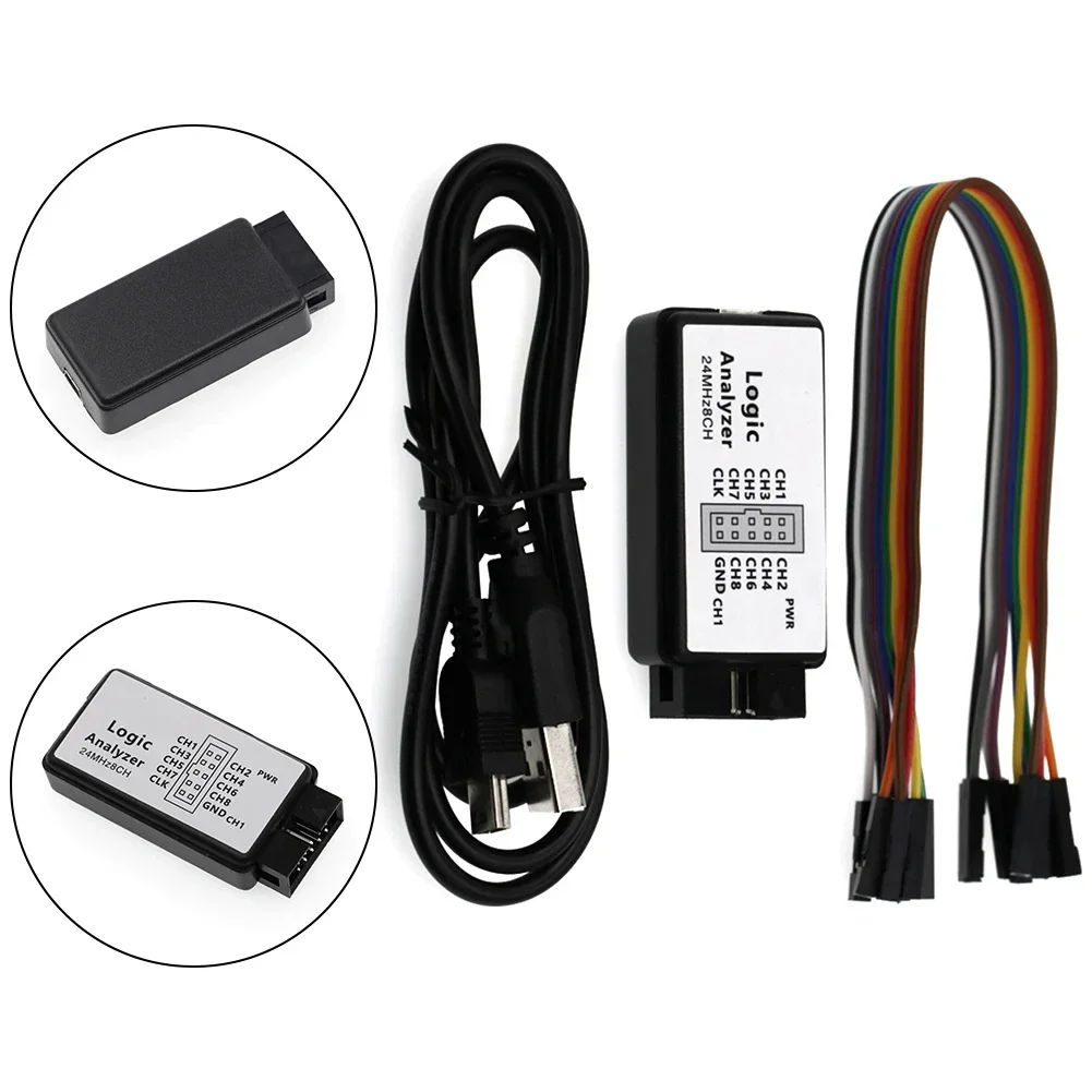 1pc USB Logic Analyzer 24M Sampling 8CH 8-Channel Microcontroller Debugging Tool For Microcontroller Debugging Waveform Analysis