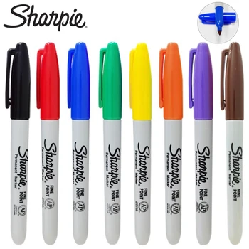 Pennarello Sharpie da 8 pezzi impermeabile, resistente allo sbiadimento, rosso ad asciugatura rapida da 1 mm, speciale penna per vernice industriale da laboratorio, cancelleria artistica