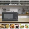 Countertop Microwave Oven 1.1 Cu.Ft/1000W 6 Cooking Programs LED Lighting Push Button Black Kitchen Electric Microvawe Home 6