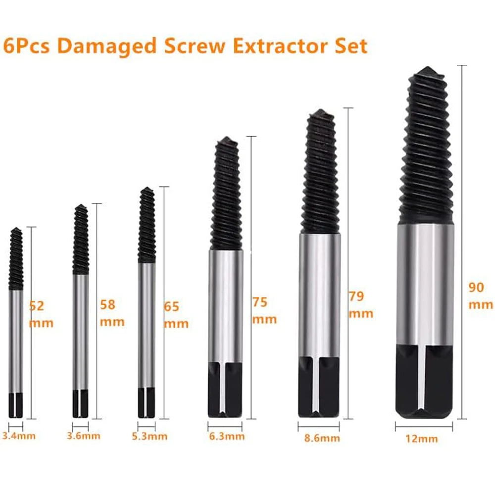 Spiral Screw Extractor Set 5/6PCS for Broken Rusted Nuts Bolt screw extractor set