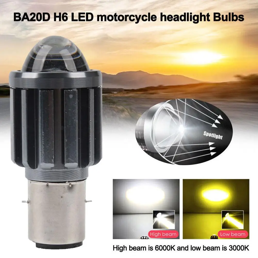 

Super Bright BA20D/H4 LED Motorcycle Headlight Bulb Bike 12V Beam Super Bright Headlight Lamp White/Yellow High/Low Fog X7M4