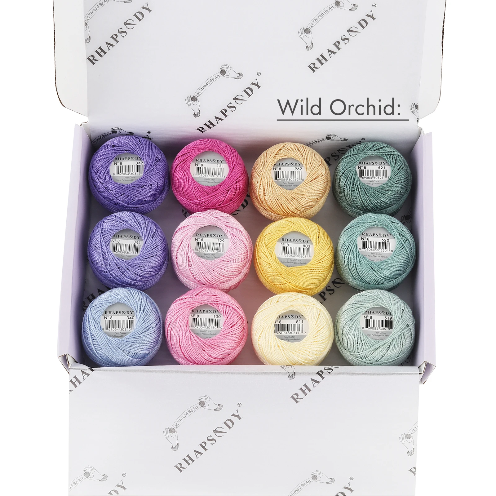 Rhapsody Size 8 Crochet Thread Double Mercerized Long Staple Egyptian Cotton Pearl 12 Different Colors Set 43 Yards 5 Grams Ball 5