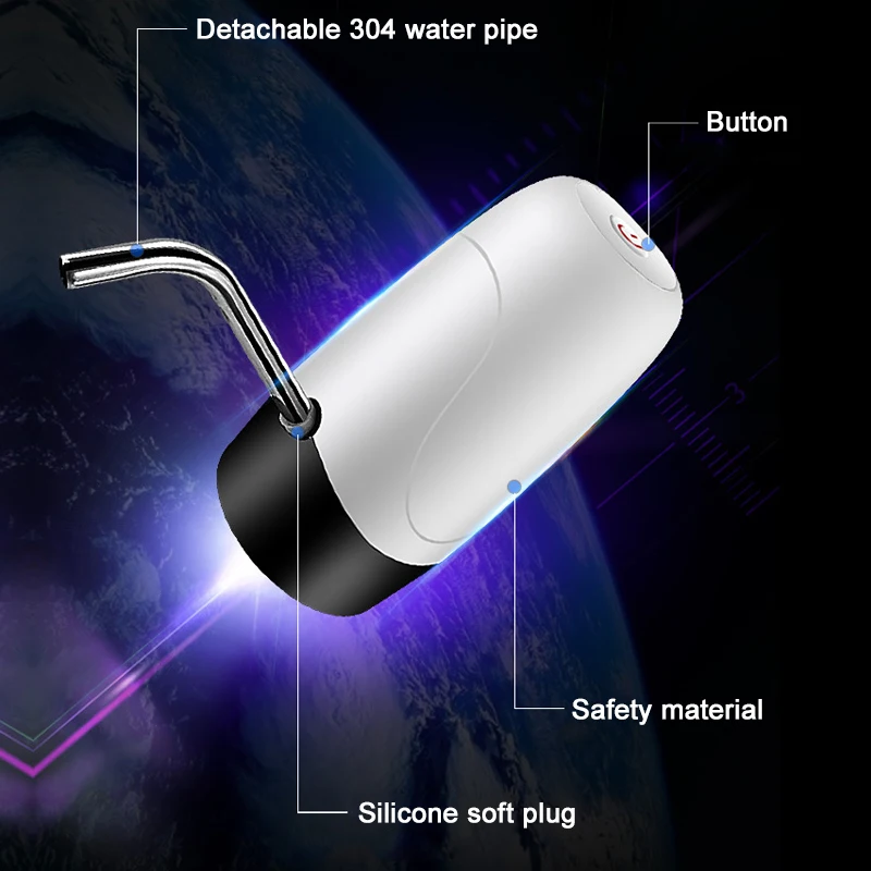 Electric Portable Water Pump Dispenser Drinking Bottle Switch Silent Charging Touch Wireless Rechargeable Drinking Water Pump