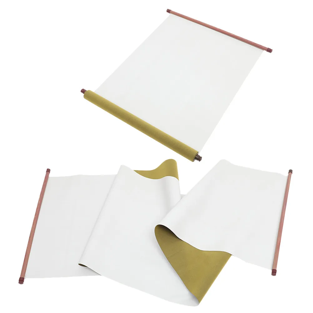 2Pcs 재사용 가능한 물 쓰기 서예 시트 모조 Xuan 종이 직물 전통 중국어 브러시를 위한 휴대용 롤업 디자인