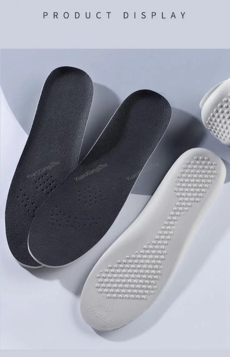 1 Paar Latex-Sportschuhe-Einlegesohlen aus Rindsleder für Füße, Fußgewölbeunterstützung, Schuhpolster, stoßdämpfende Plantarfasziitis-Schuhsohle – Detail 23