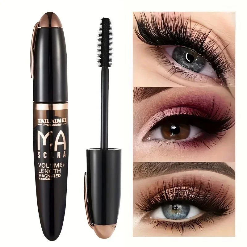 1 PC Waterproof 3D Mascara Thick Long Smudge-proof Plump Encrypted Long-lasting Curling Large Eye Makeup With 360° Spiral Brush_voghion.com