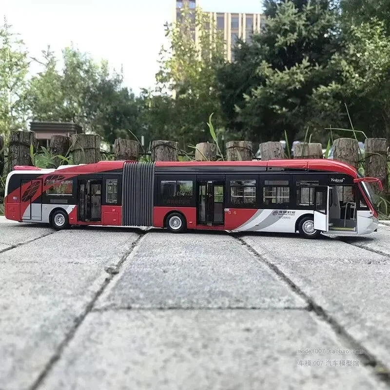 

Large Electric Tourist Traffic Bus Alloy Passenger Car Diecast Sound Light Model Metal Double Section City Bus Model Kids Toys