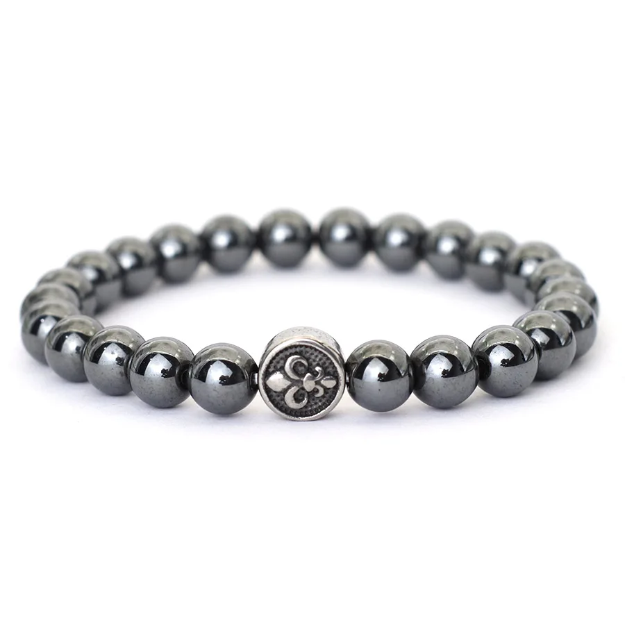 Natural Tiger Eyes Obsidian Lava Stone Beaded Bracelet for Men
