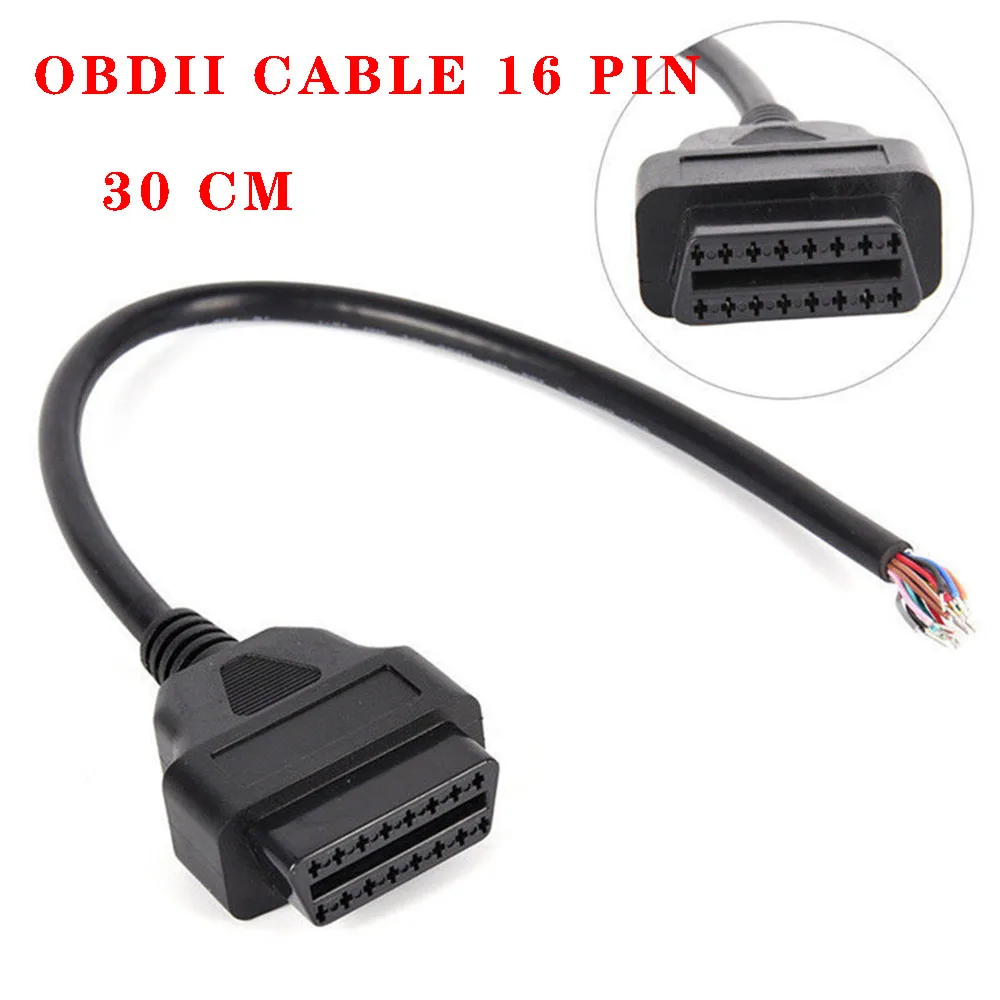 

16 Pin Automotive OBD2 OBDII Open Cable 16 Pin Female Head Open Wire 16 Core Extension Cable 16 Pin Female Head
