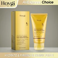 HOYGI Kojic Acid Turmeric Mask Overnight Peel off Mask Collagen Nourishing Hydrating Shrink Pores Brighten Dullness Skin Care