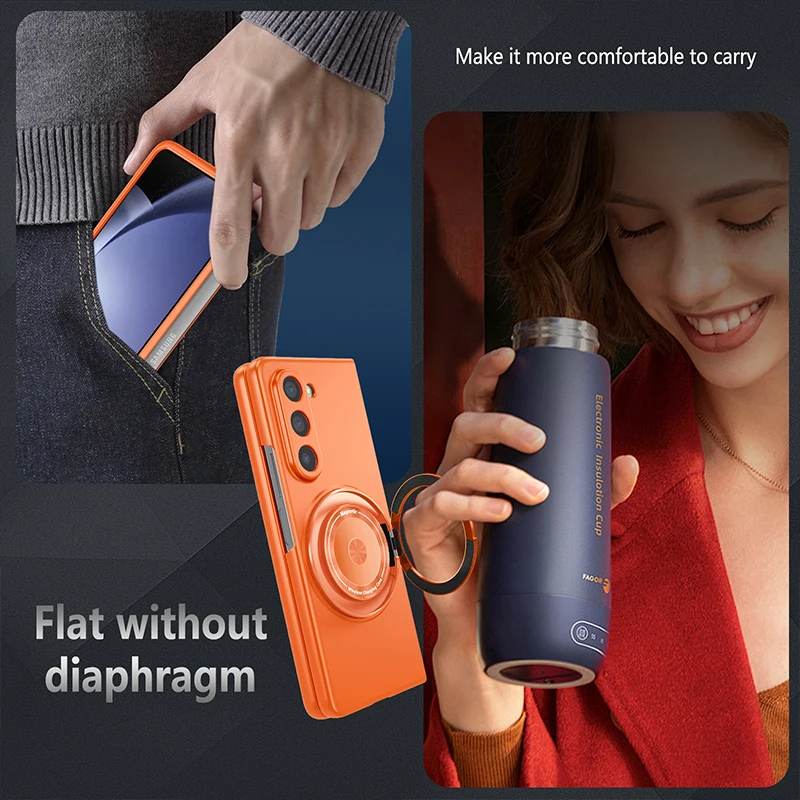 For Samsung Z Fold5 Foldable Phone Case Magnetic Suction 360 ° Rotating Bracket Z Fold4 Z Fold3 anti drop protective Phone Cover
