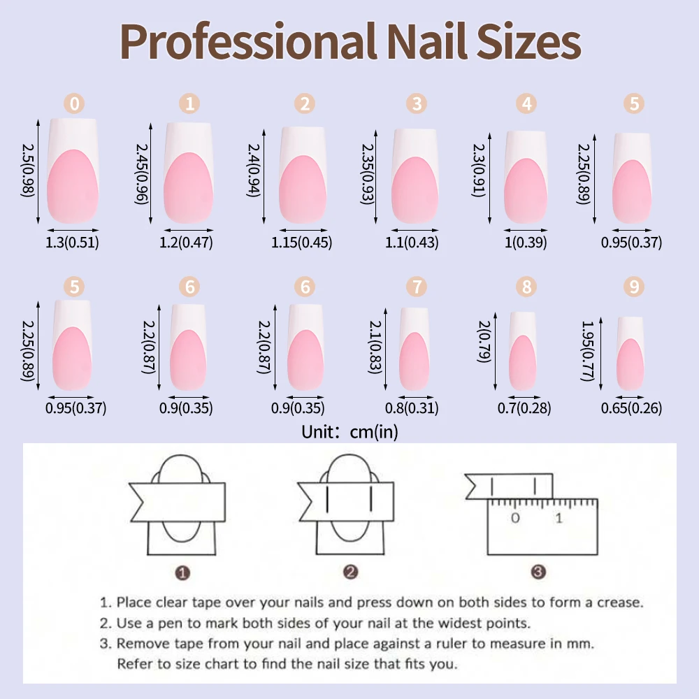 Description Picture 2 of item120/150pcs Medium-Square Pink &White French False Nail Tips Matte Pink Nude Press on Nails Full Cover Artificial Fake Nail Tips