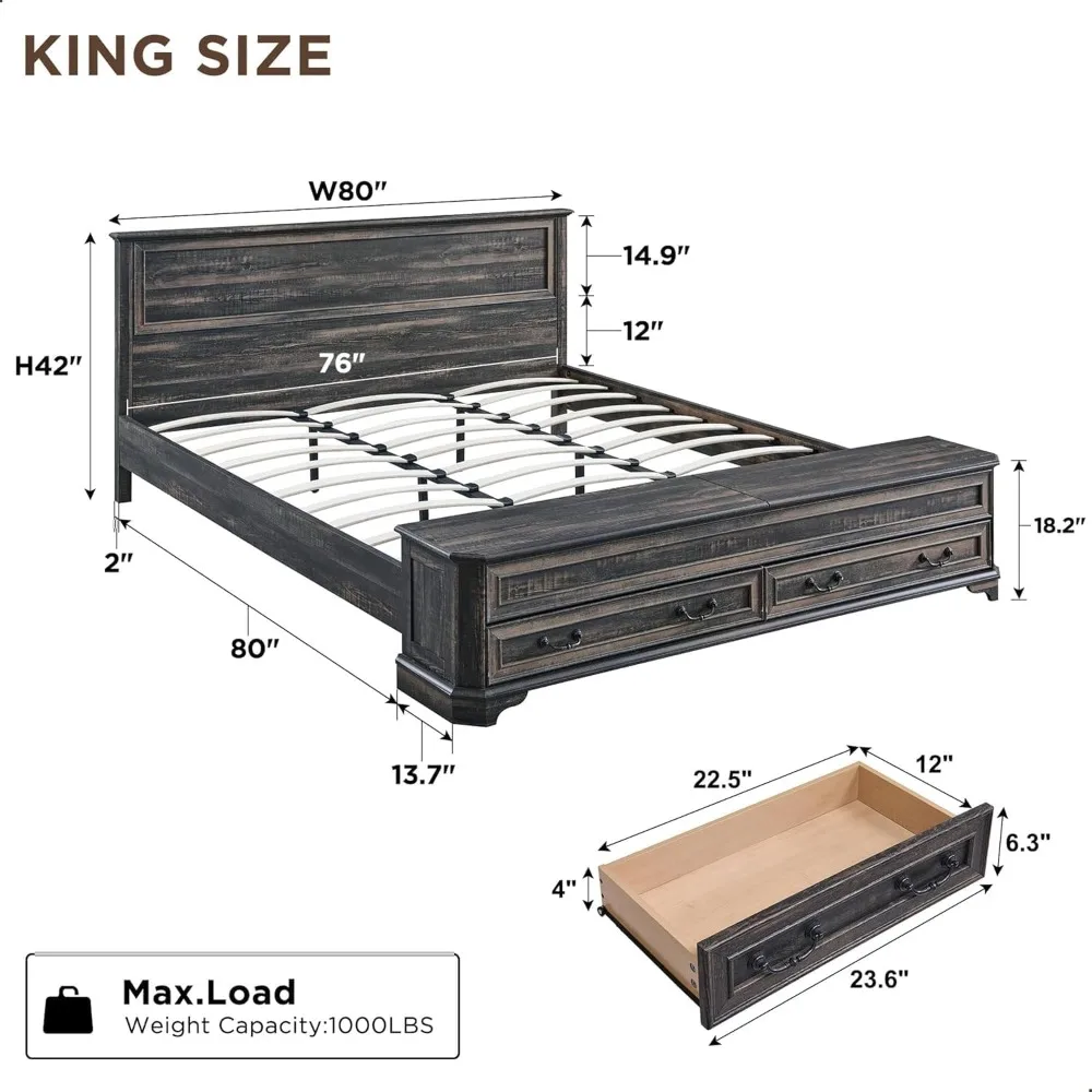 Farmhouse King Storage Bed 2