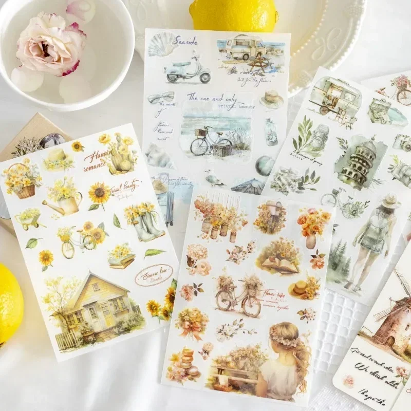2Sheets Transfer paste Your life dream INS life Handbook Decoration Comfortable Garden Flower Diary Scrapbook cut 177*116mm