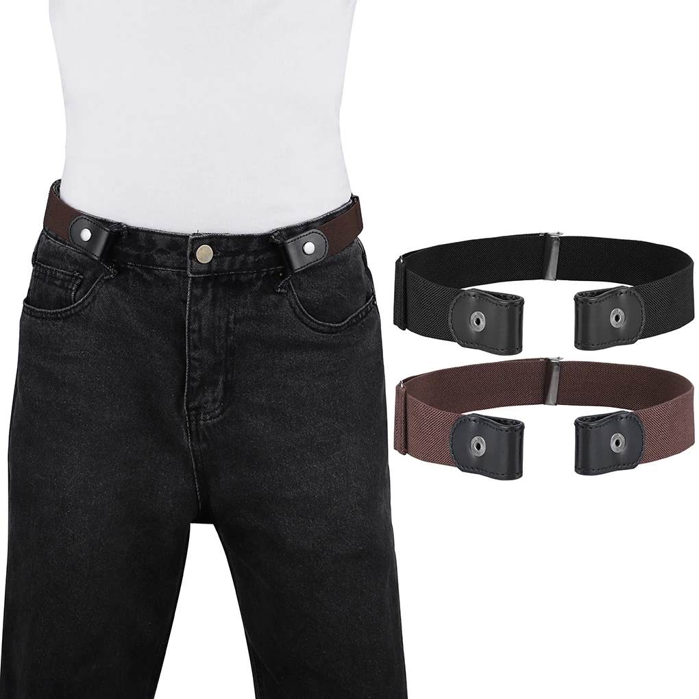 Buckle-Free Belt for Jean Pants Dresses Fashion No Buckle Stretch Elastic Waist Women/Men Bulge Hassle | Аксессуары для одежды