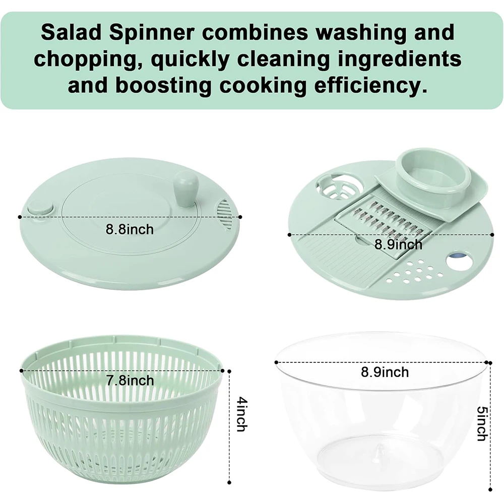 6-In-1 Large Salad Spinner & Vegetable Washer with Chopper