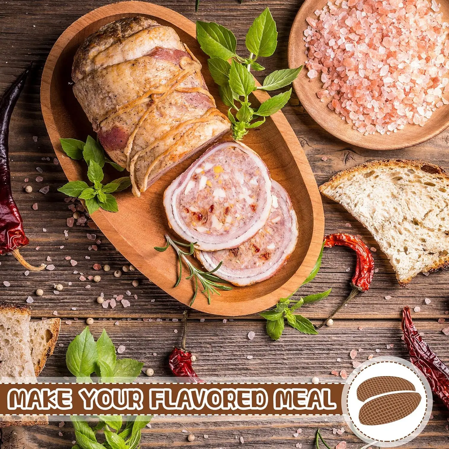 Rete Per Carne In Cotone - Rotolo Da 1m O 3m Per Arrosti, Salsicce E Prosciutti, Fissaggio Sicuro
