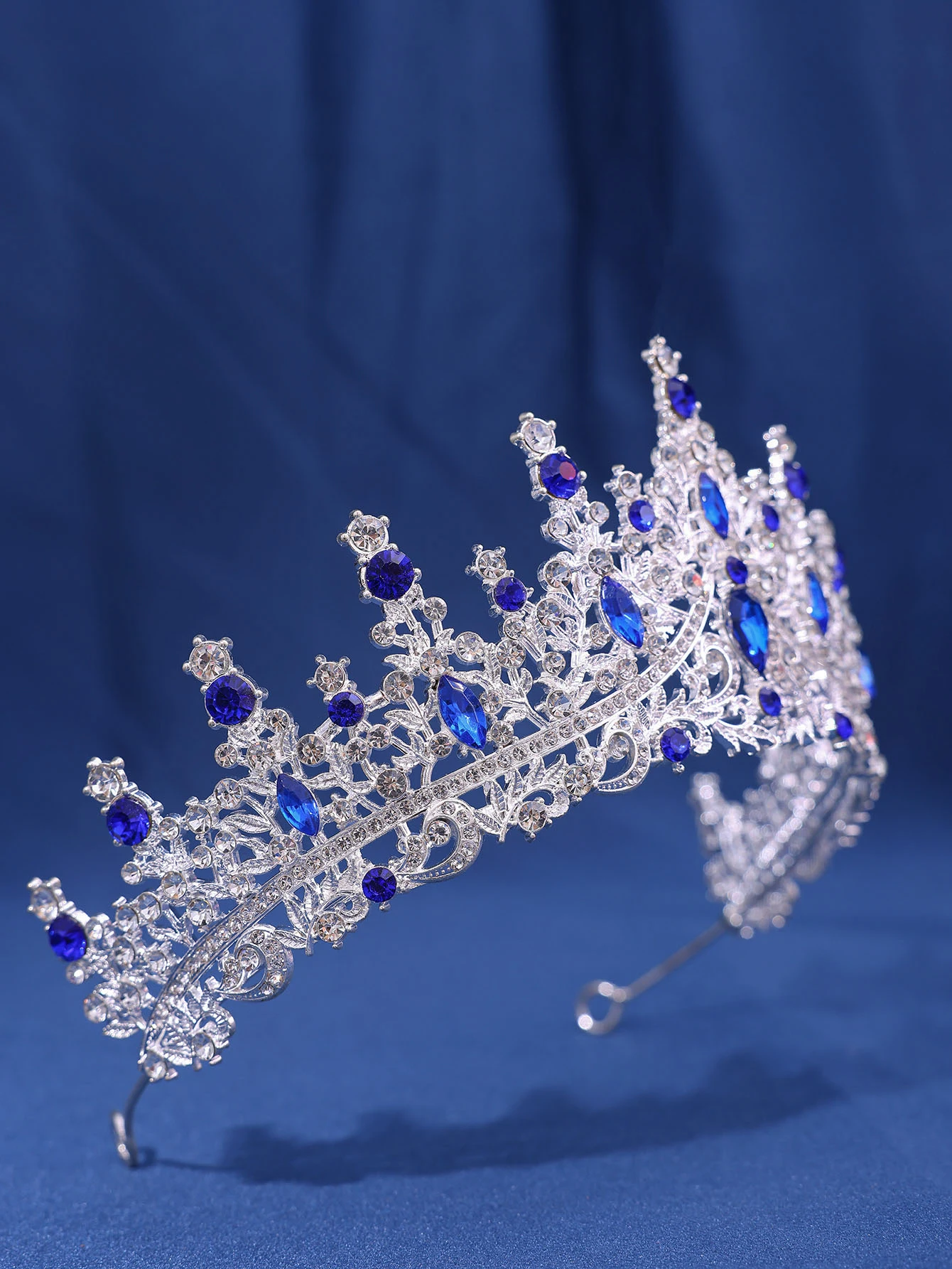 Luxuriöse mehrfarbige Kristall-Strass-Hochzeitskrone, barocke schwarze Tiaras, Prinzessin, Königin, Diadem, Haarschmuck für Frauen, Schmuck – Detail 8