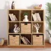 12 x 12 x 12in Water Hyacinth Storage Baskets, Wicker Storage Baskets for Shelves, Foldable Square Baskets for IKEA Kallax Set o 6