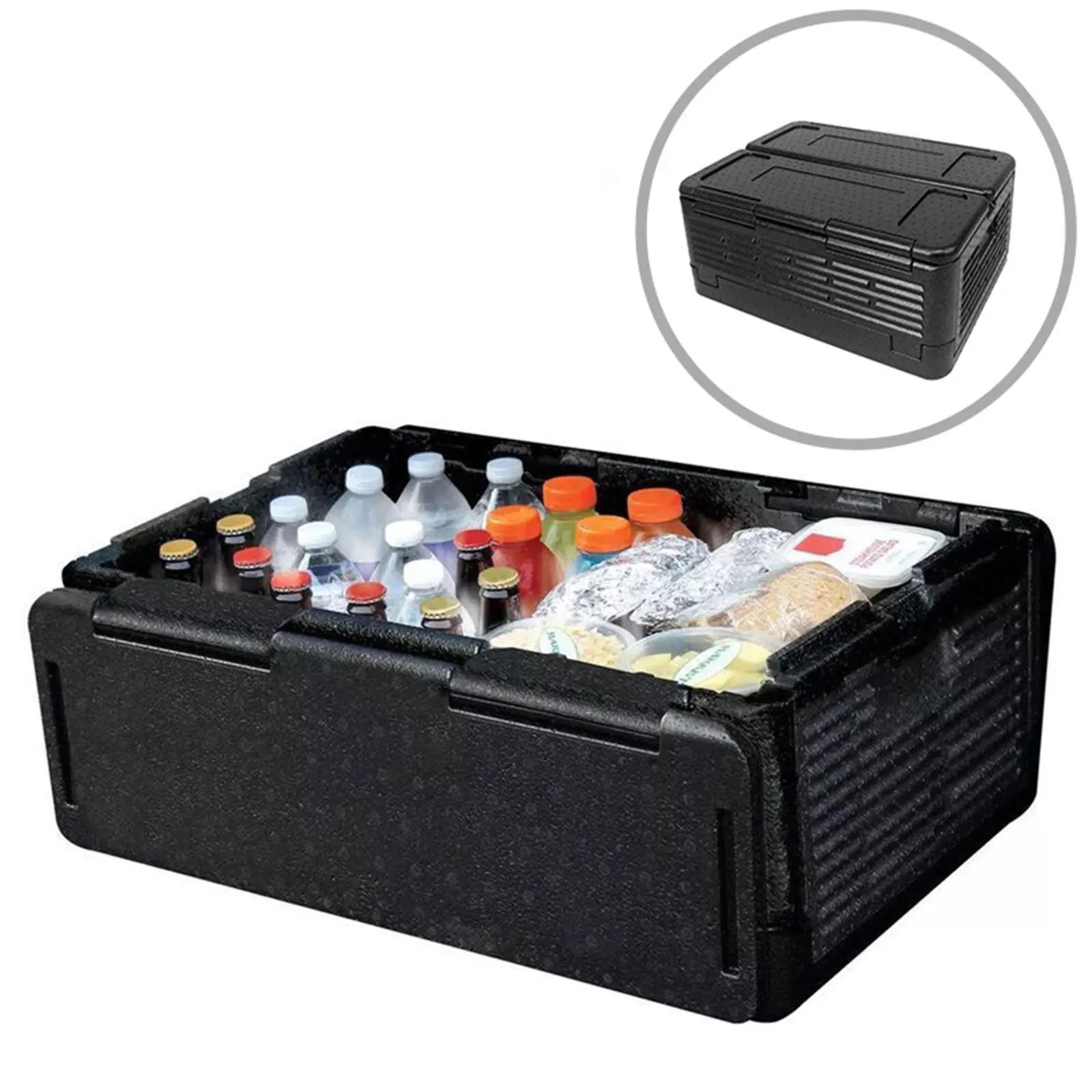 Portable Insulated Food Cooler Box Waterproof Foldable Cooler Foam Chest Thermal Box for Outdoor Camping Picnic Food Delivery