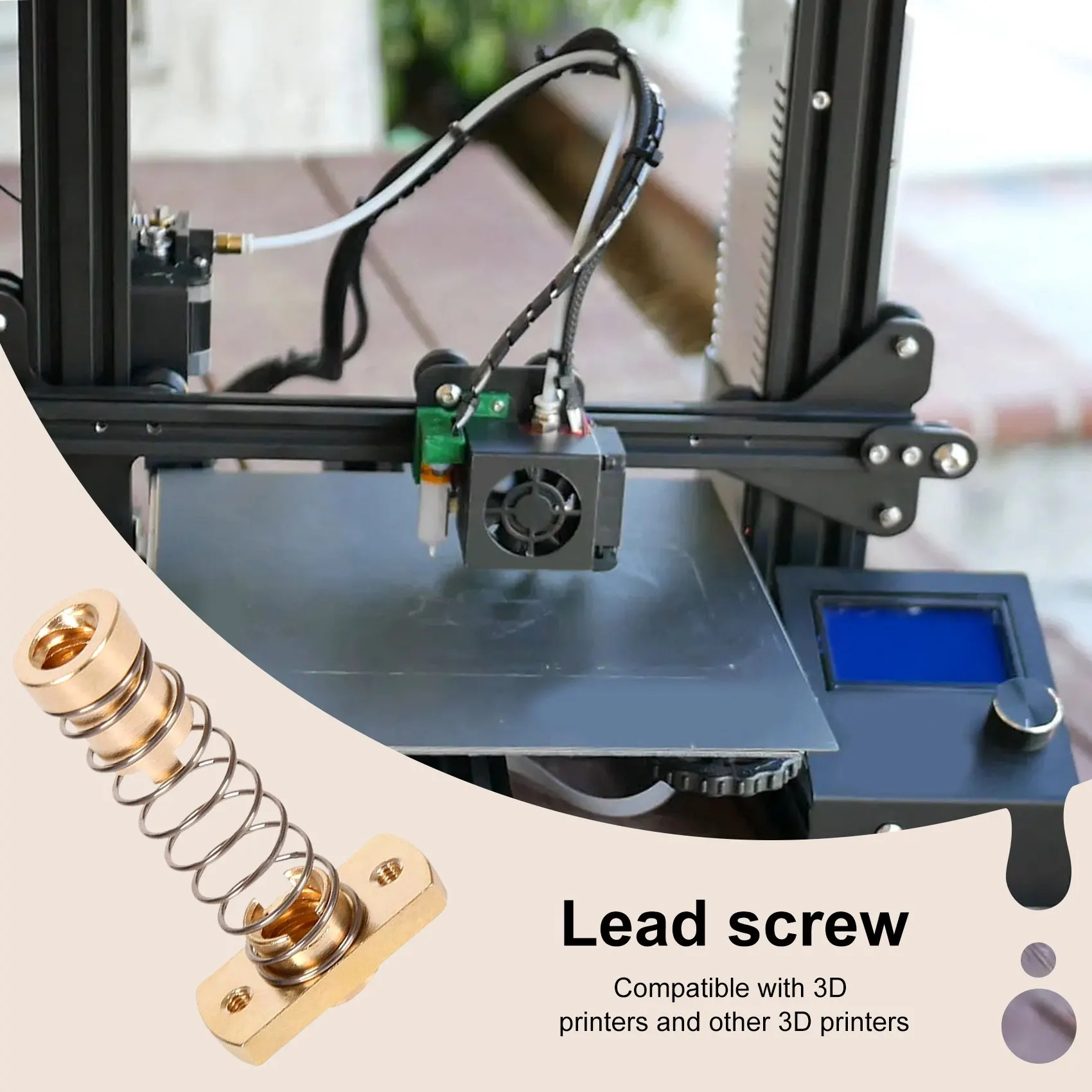 CR10 Z Axis T8 Anti Backlash Spring Loaded Nut Elimination Space Brass Nuts for Upgrade Ender 3S Ender 3 Pro 2 Sets anti backlash nut
