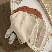 ma&baby 0-3Y Newborn Infant Toddler Baby Boy Girl Sweaters Knit Button Long Sleeve Soft Tops Pullover Fall Winter Clothing 6