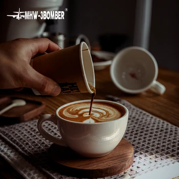 MHW-3BOMBER 280ML Esspresso Cup piattino e cucchiaio tazze da tè in ceramica Set accessori da cucina per la casa regali di natale per gli amanti del caffè 1
